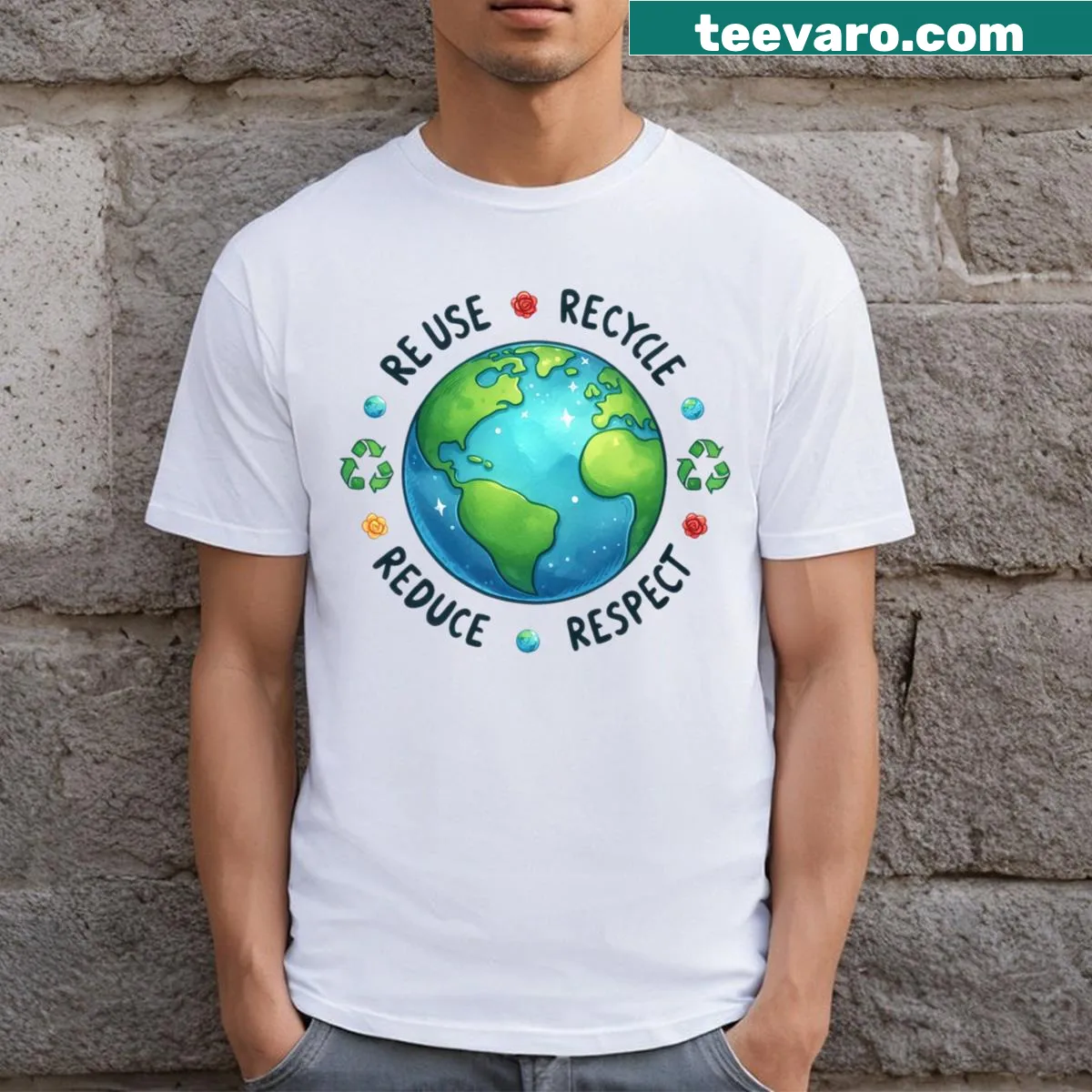 Cute cartoon bunny design for kids' Easter T-shirt — on a men's t-shirt