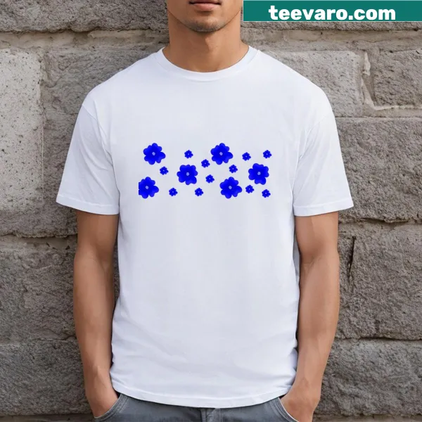 Floral illustration graphic on a nature-themed t-shirt