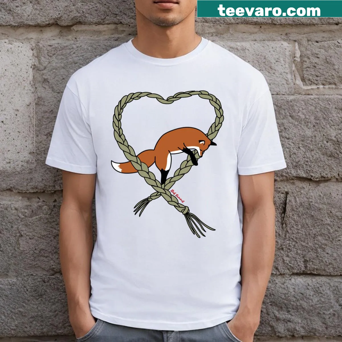 T-shirt featuring a serene fox illustration symbolizing healing — on a men's t-shirt