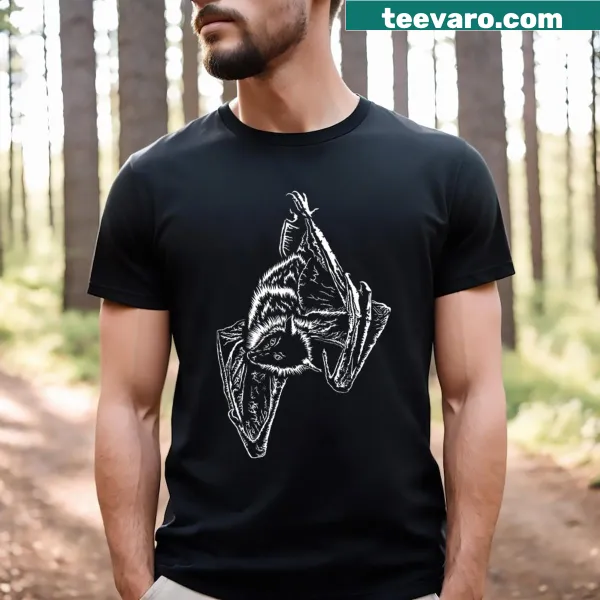 Illustrated t-shirt featuring a cute fruit bat