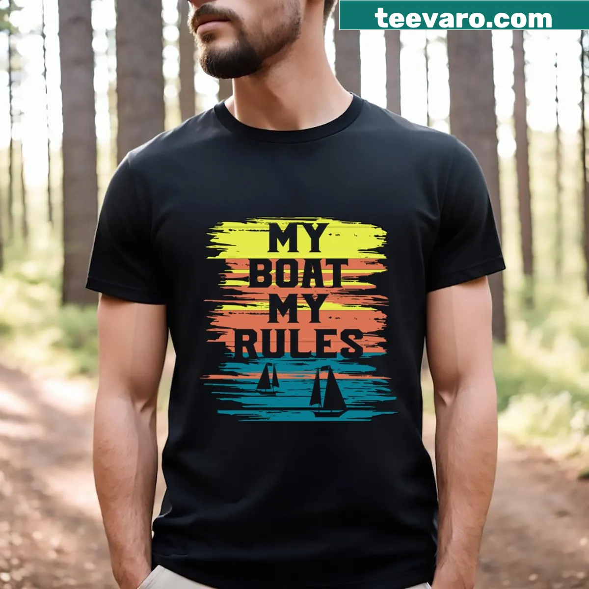 Playful Captain My Boat My Rules t-shirt for boat lovers — on a men's t-shirt