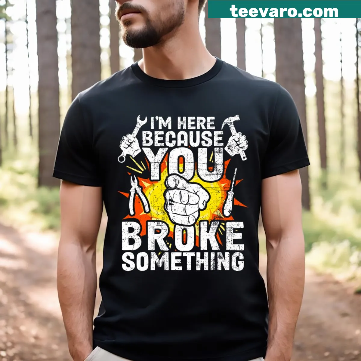 Funny handyman t-shirt for dads with a humorous design — on a men's t-shirt