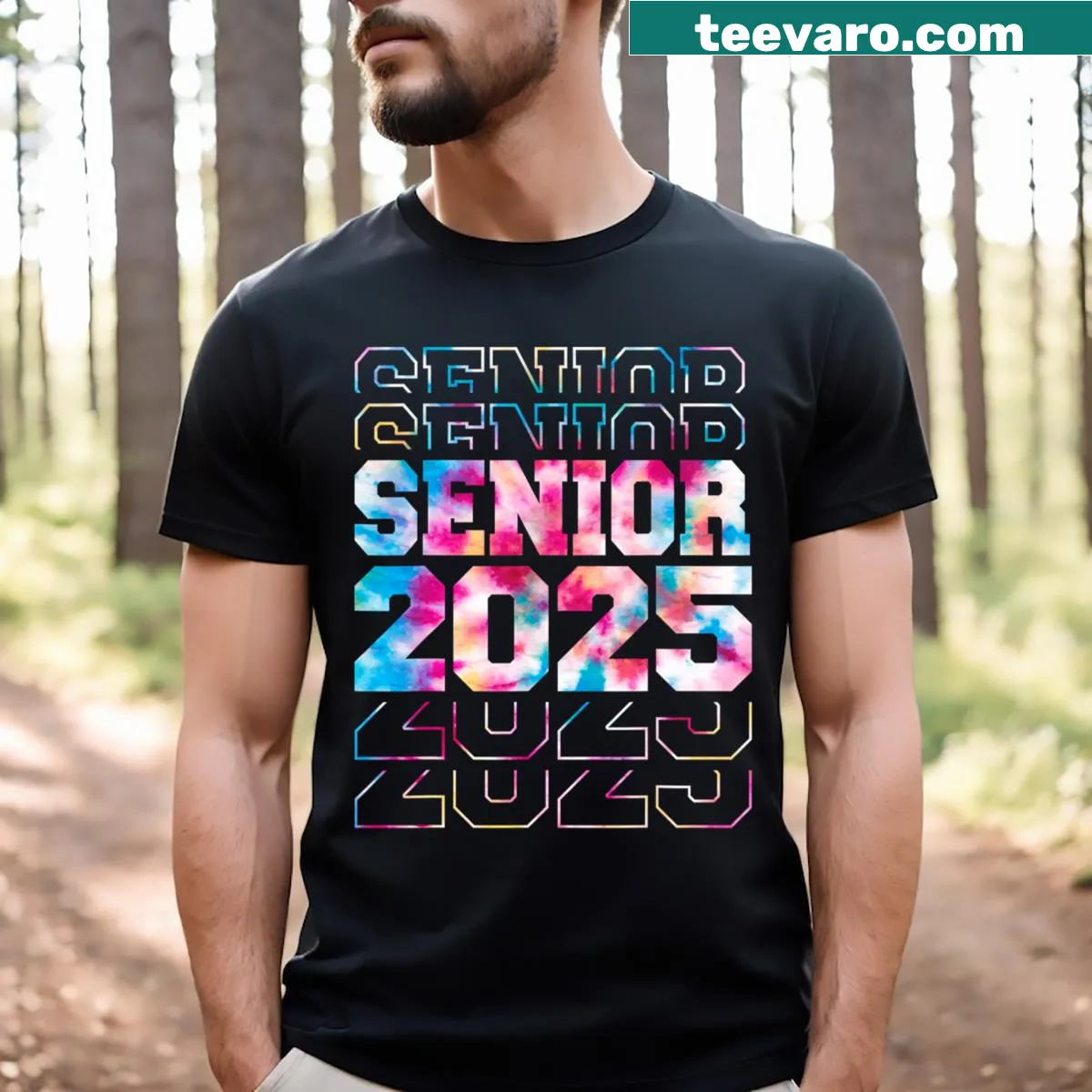 Graduation-themed t-shirt for Class of 2025 with humorous text — on a men's t-shirt
