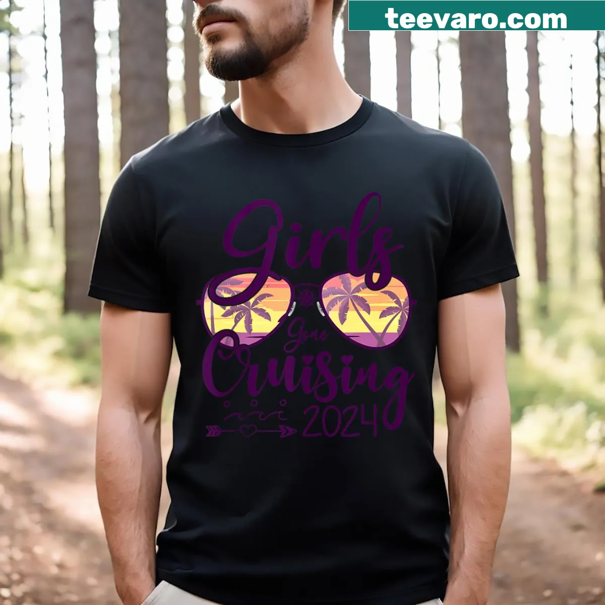 Matching cruise-themed t-shirt with bold text for friends — on a men's t-shirt
