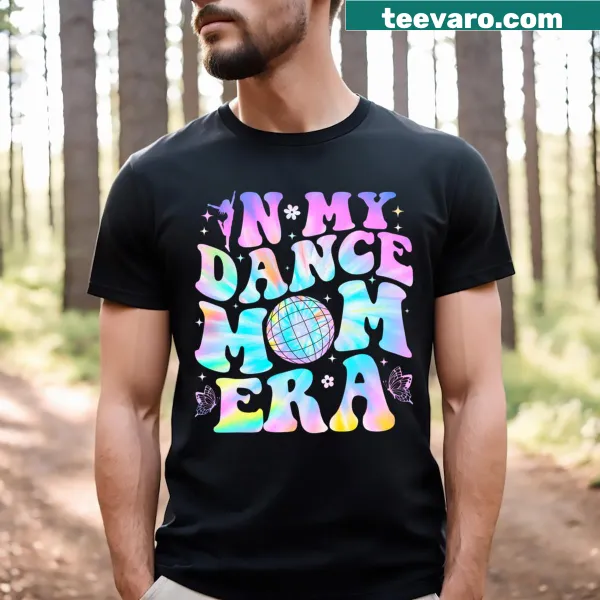 Retro dance mom graphic T-shirt with groovy design