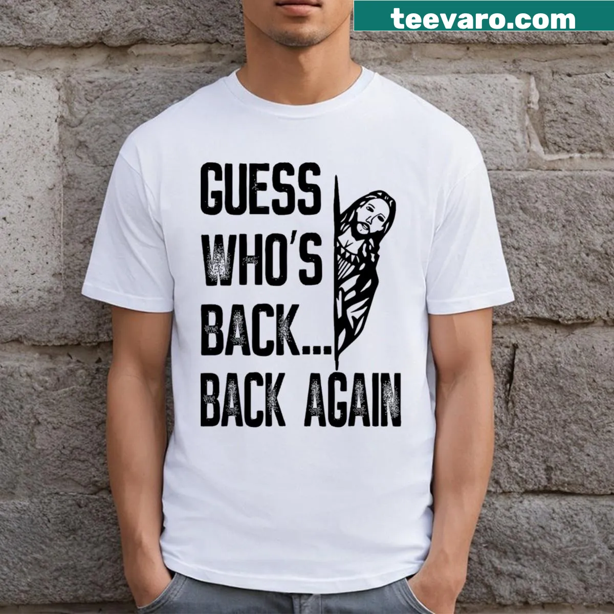 Funny Easter T-shirt featuring a playful Jesus graphic — on a men's t-shirt