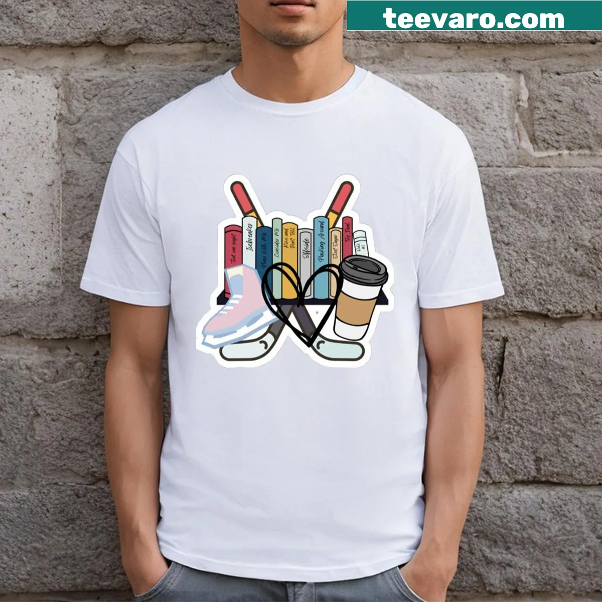 Typography shirt with the words Hockey Romance for sports lovers — on a men's t-shirt