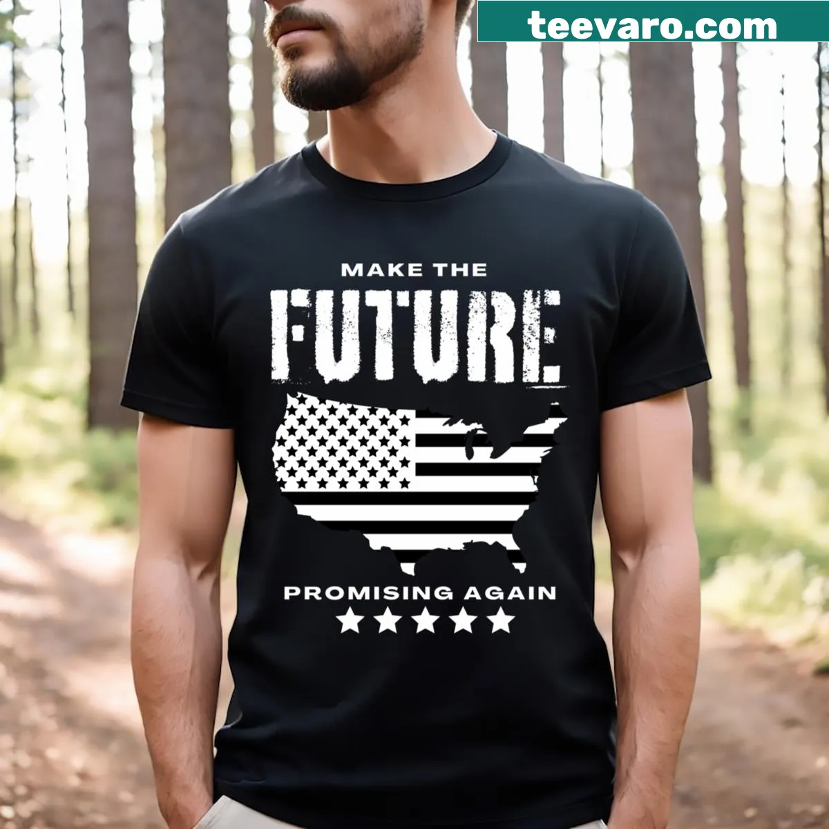 T-shirt with inspirational text on voting and future — on a men's t-shirt