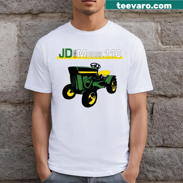Vintage-style T-shirt with a graphic of the Model 110 Garden Tractor.