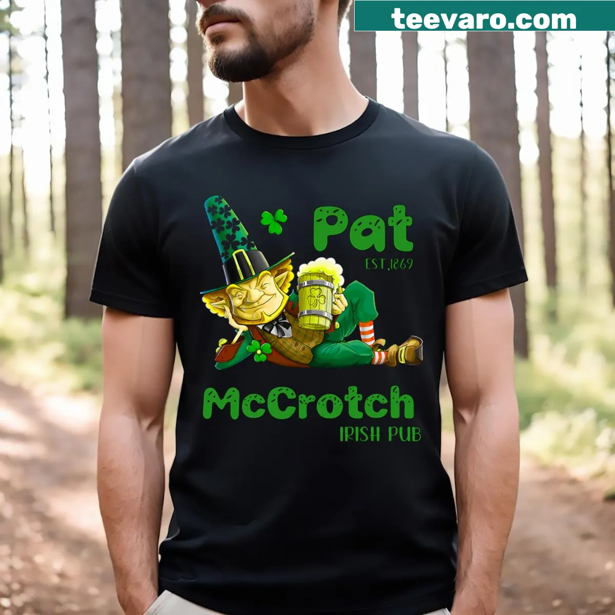 Funny leprechaun graphic with text on St. Patrick's Day t-shirt — on a men's t-shirt