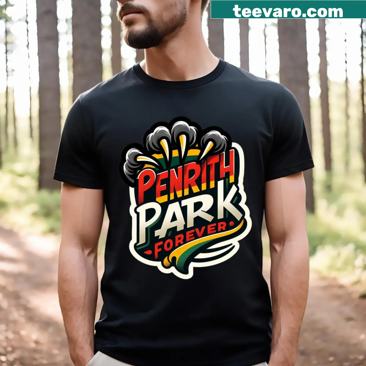 Vintage-inspired design featuring Penrith Park on a t-shirt — on a men's t-shirt