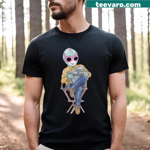 T-shirt featuring the character from Resident Alien in a whimsical design