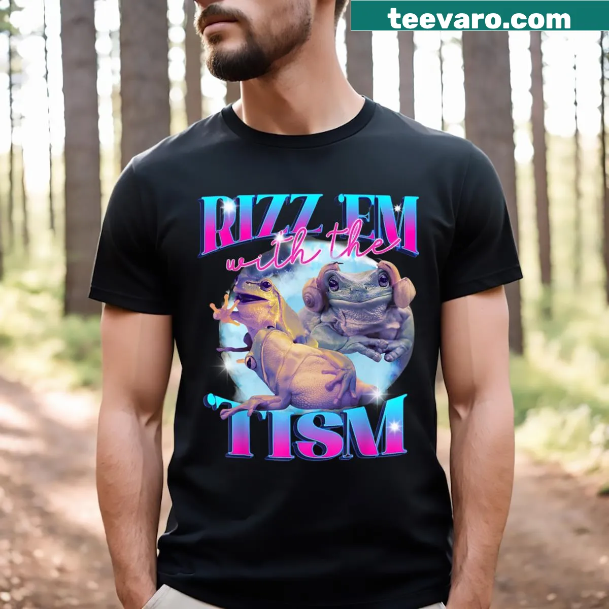 Funny frog meme graphic promoting autism awareness — on a men's t-shirt