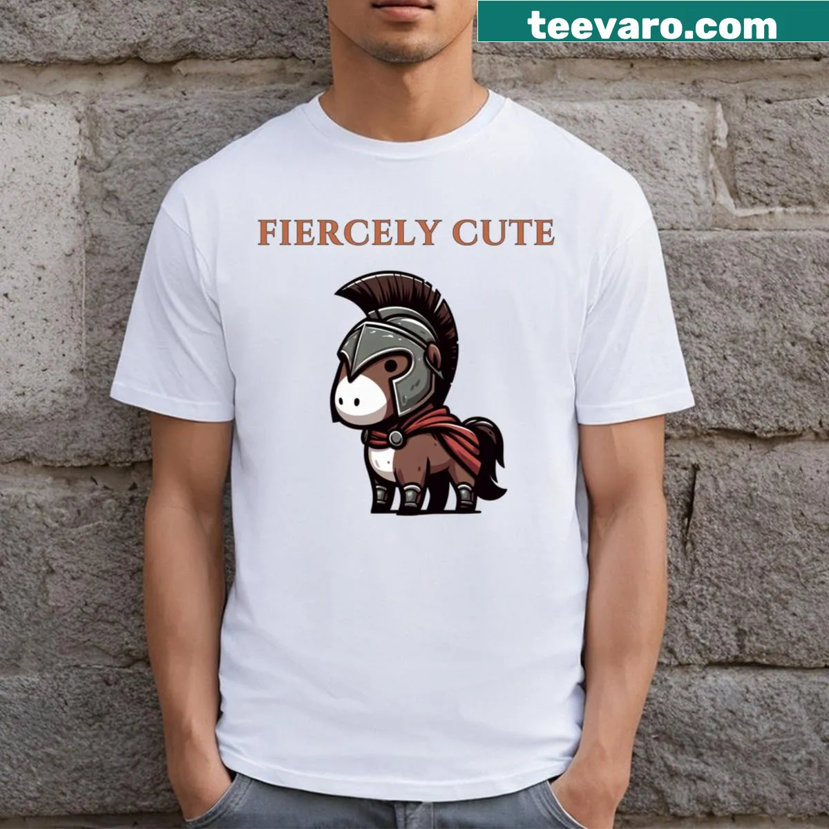 Spartan warrior horse t-shirt featuring a powerful horse design — on a men's t-shirt