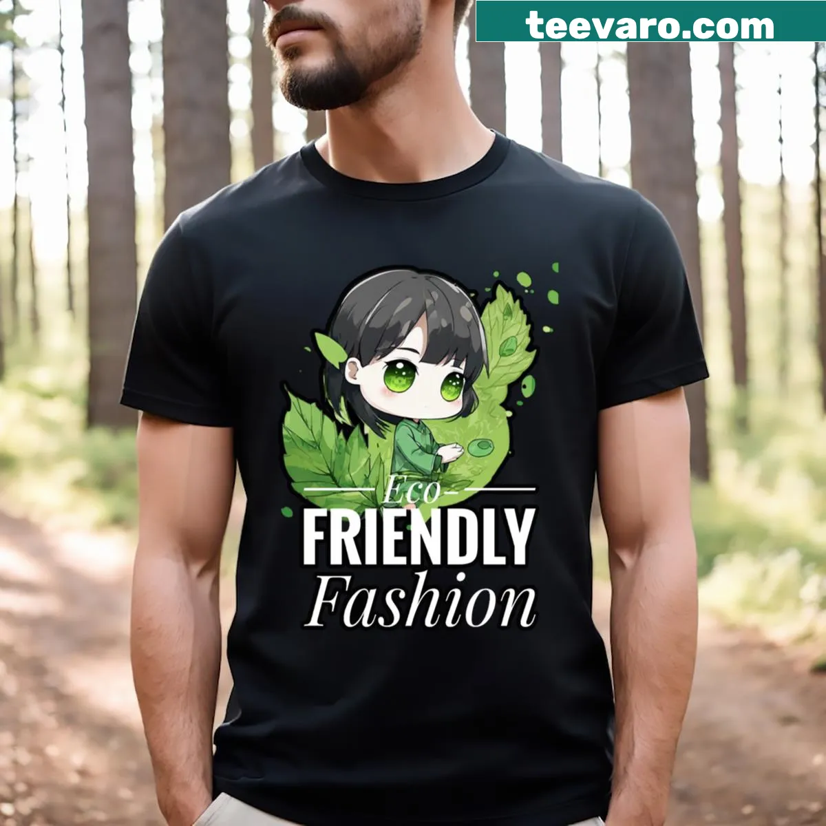 Silhouette T-shirt promoting sustainable fashion — on a men's t-shirt