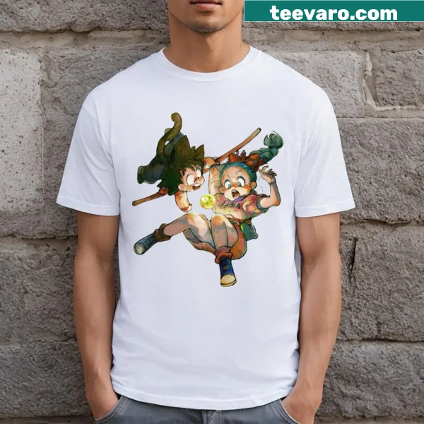 T-shirt with a chibi style powerful hero illustration.