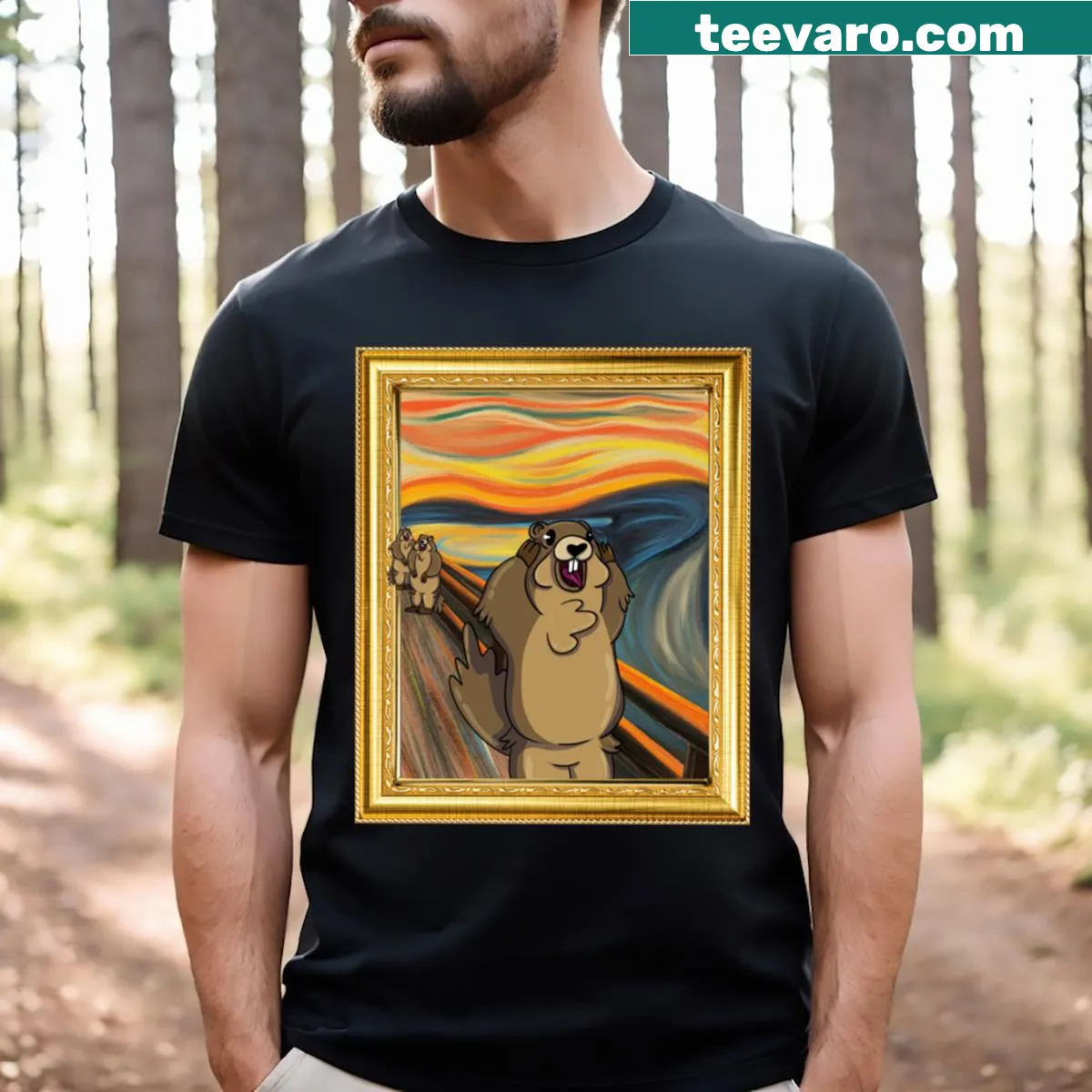 Quirky crafting-themed graphic t-shirt — on a men's t-shirt