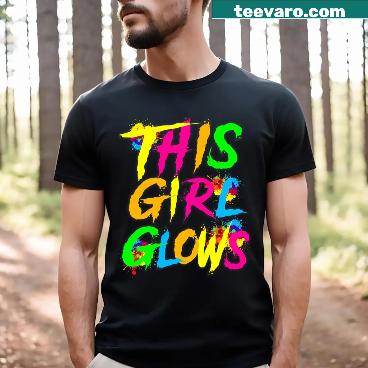 Cute girls party-themed graphic t-shirt with playful text — on a men's t-shirt