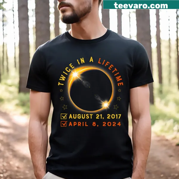 Graphic design for the 2024 solar eclipse on a t-shirt