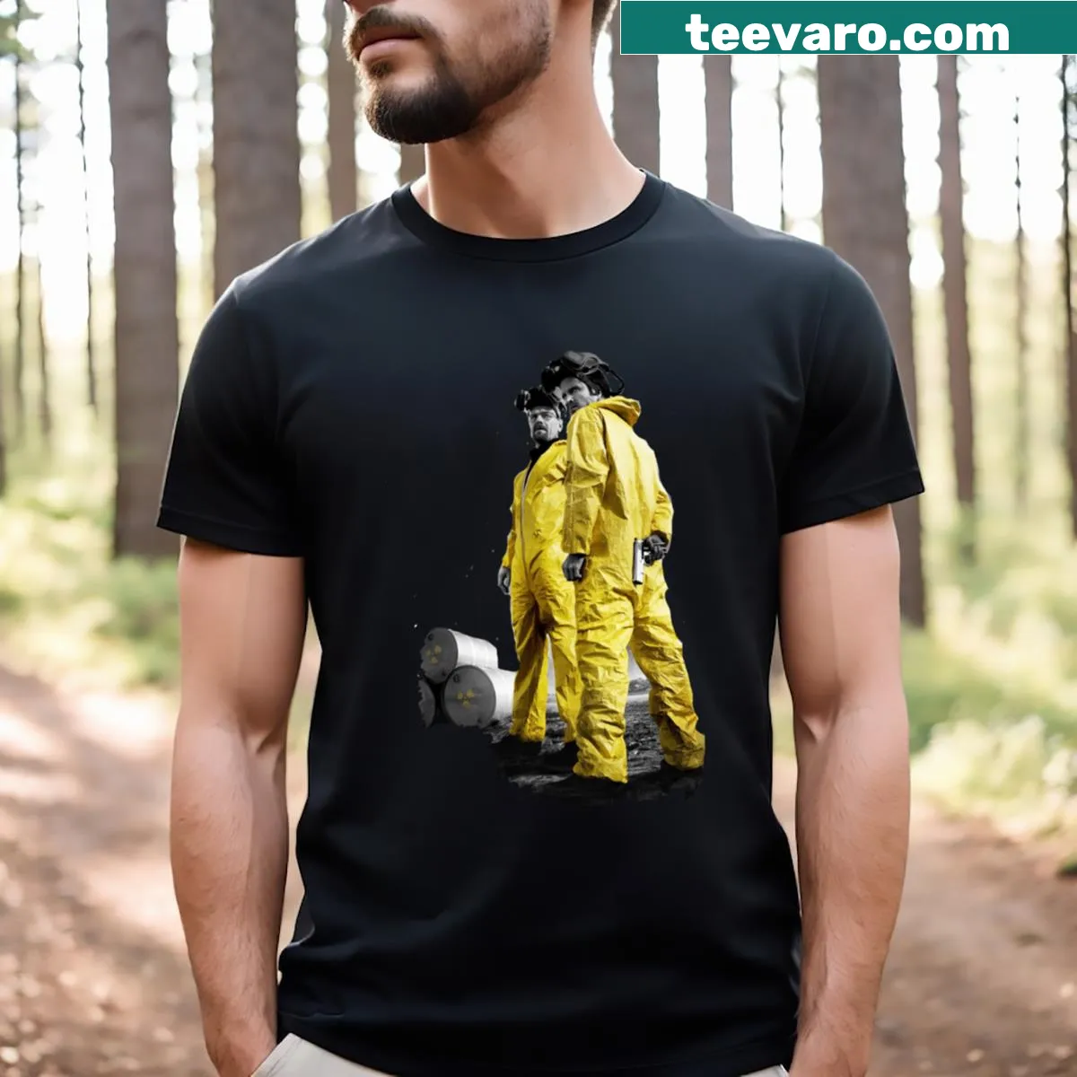 T-shirt featuring Walter White and Jesse Pinkman in a nostalgic design — on a men's t-shirt