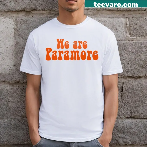 Retro Paramore band t-shirt with bold text