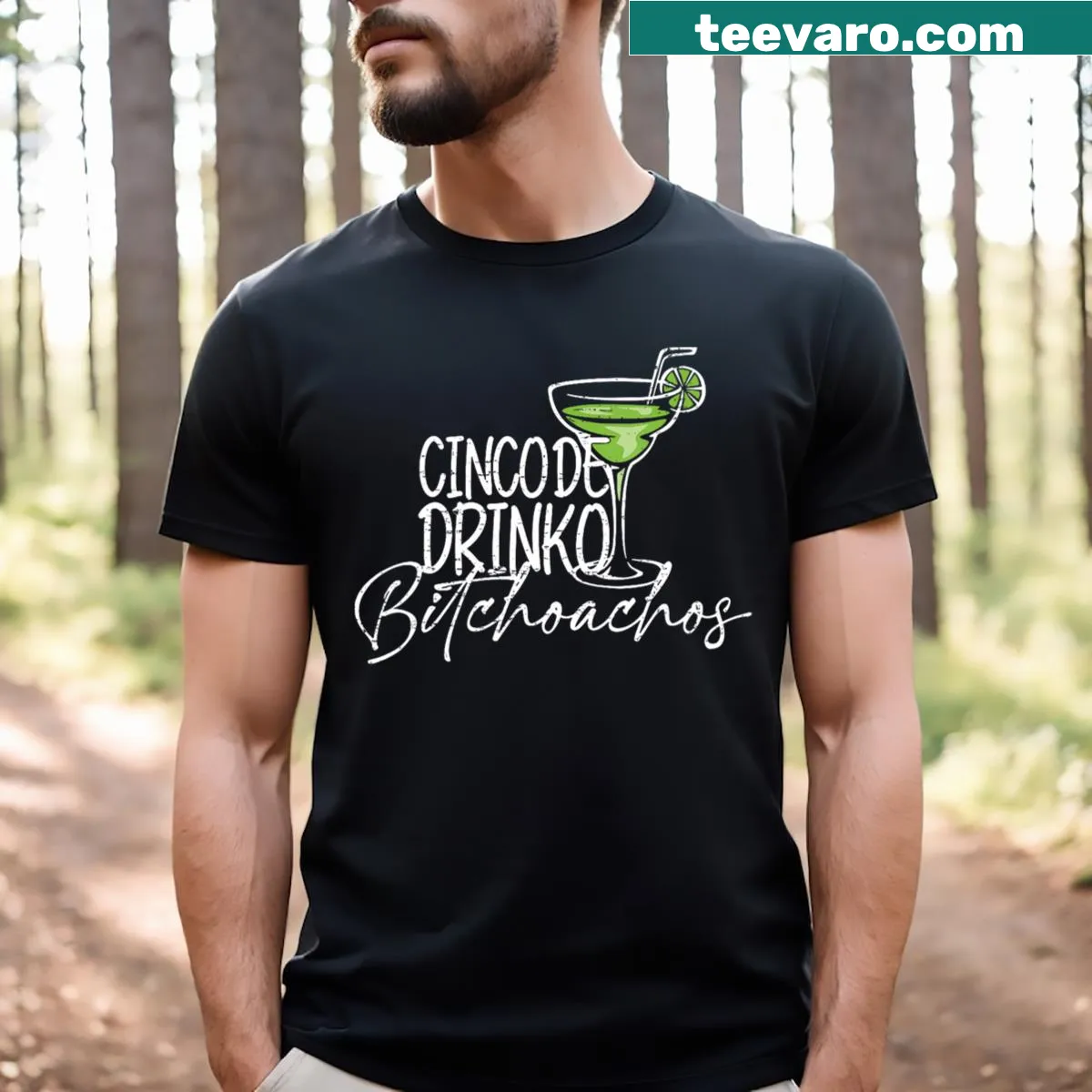 Funny V-neck T-shirt for Cinco de Mayo with humorous text — on a men's t-shirt