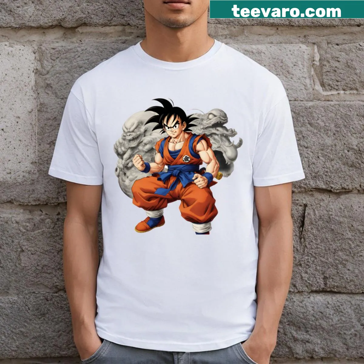 Illustration of Akira Toriyama's cartoon style on a T-shirt — on a men's t-shirt