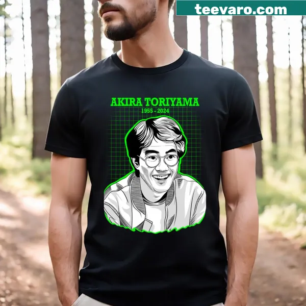 Portrait of Akira Toriyama on a T-shirt