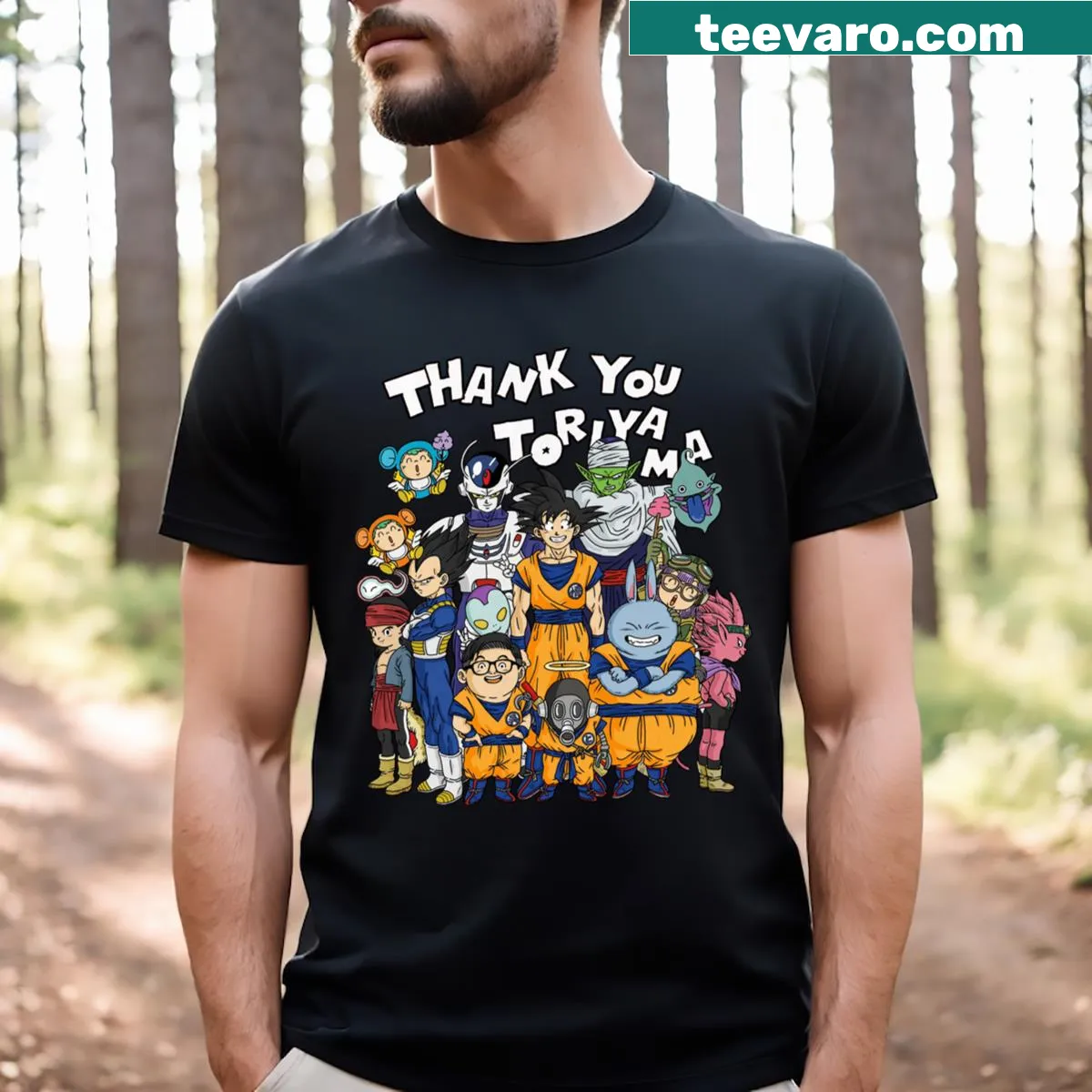 Typography design 'Thank You Akira Toriyama' on a T-shirt — on a men's t-shirt