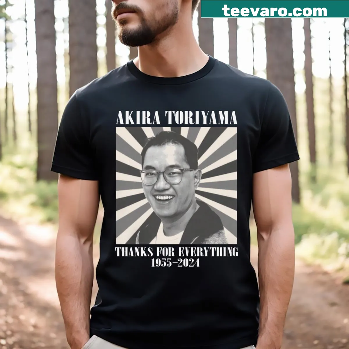 90s-inspired t-shirt thanking Akira Toriyama for his contributions. — on a men's t-shirt