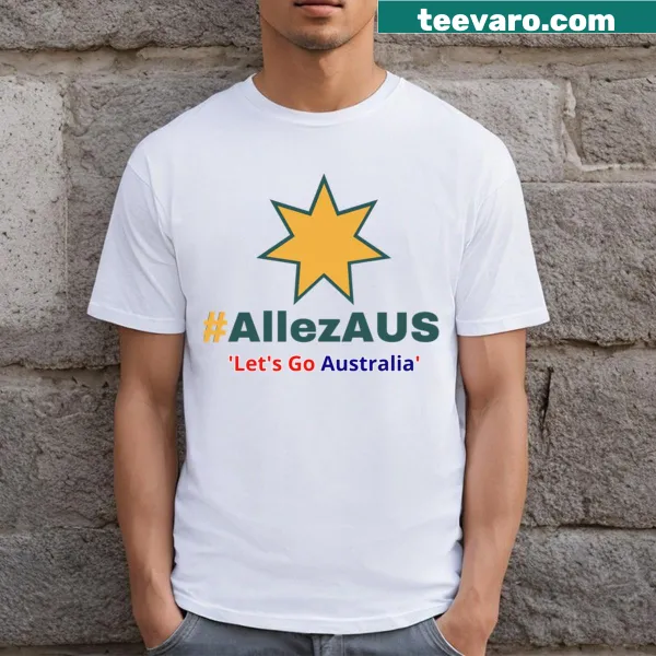 Illustrated T-shirt design featuring Australian landmarks