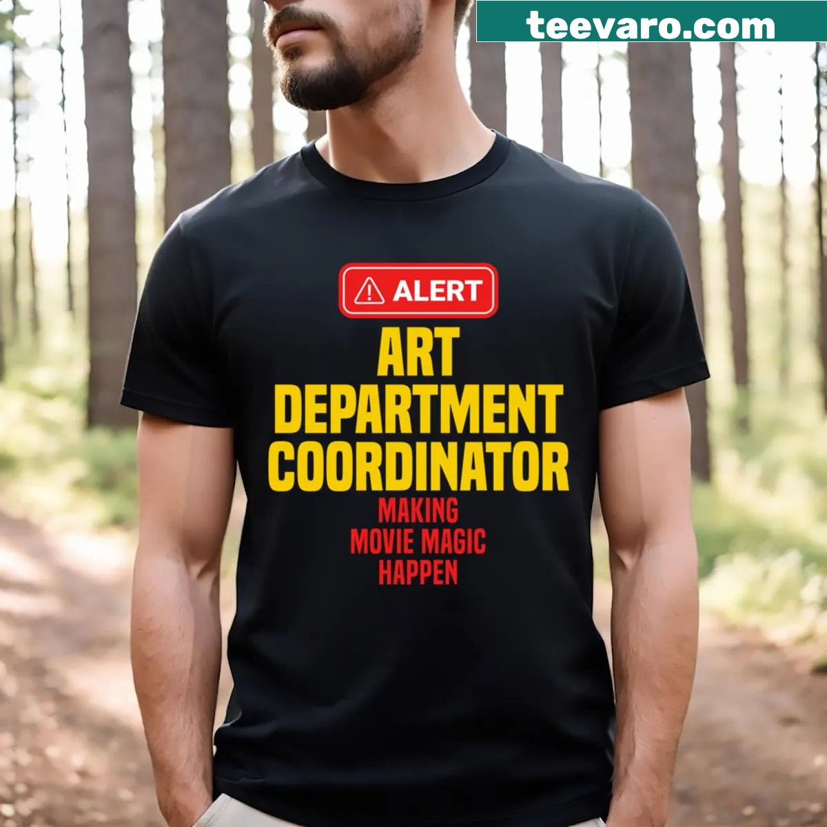 T-shirt for Art Department Coordinators showcasing the magic of movie-making. — on a men's t-shirt