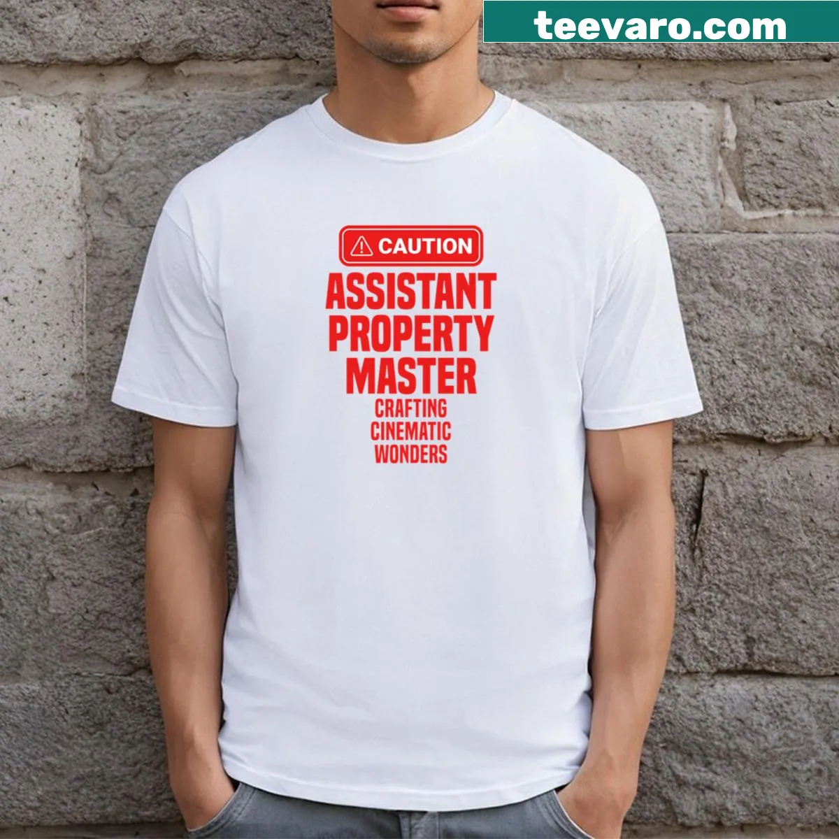 T-shirt for Assistant Property Masters highlighting their role in film production. — on a men's t-shirt