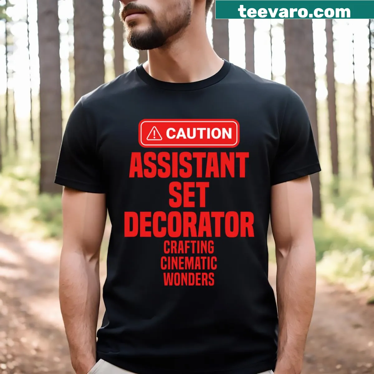 T-shirt for Assistant Set Decorators highlighting their role in film sets. — on a men's t-shirt