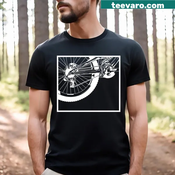 Illustration of a bicycle rear wheel on a T-shirt