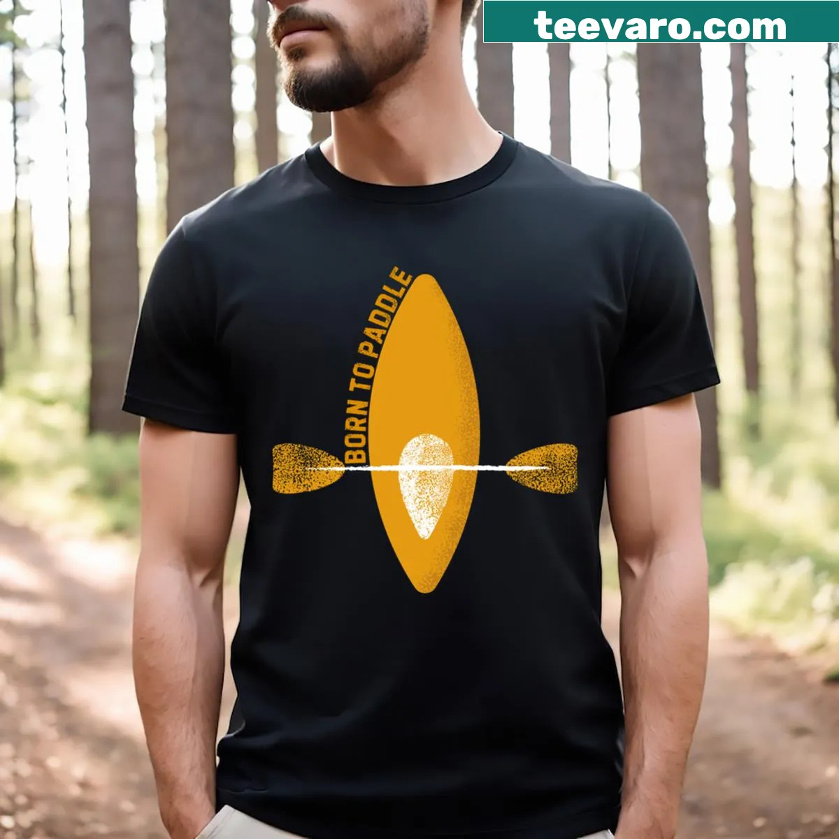 Vintage canoeing t-shirt for paddle enthusiasts — on a men's t-shirt