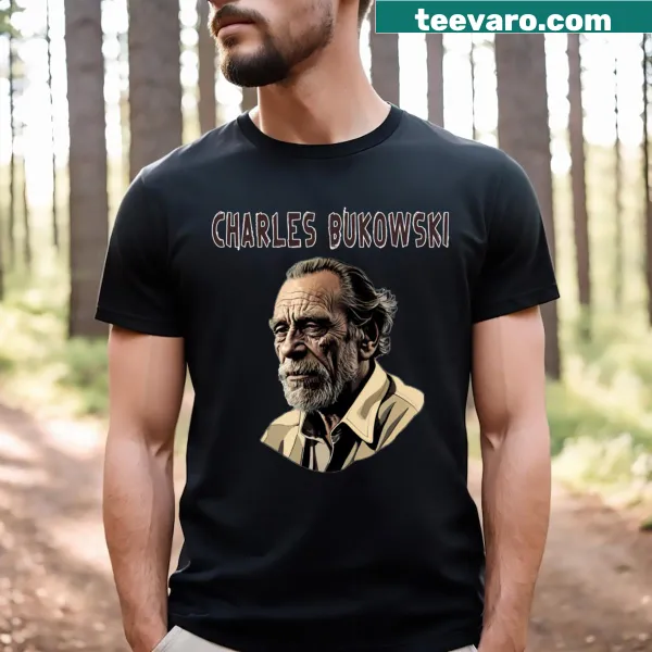 T-shirt paying tribute to Charles Bukowski with a simple design.