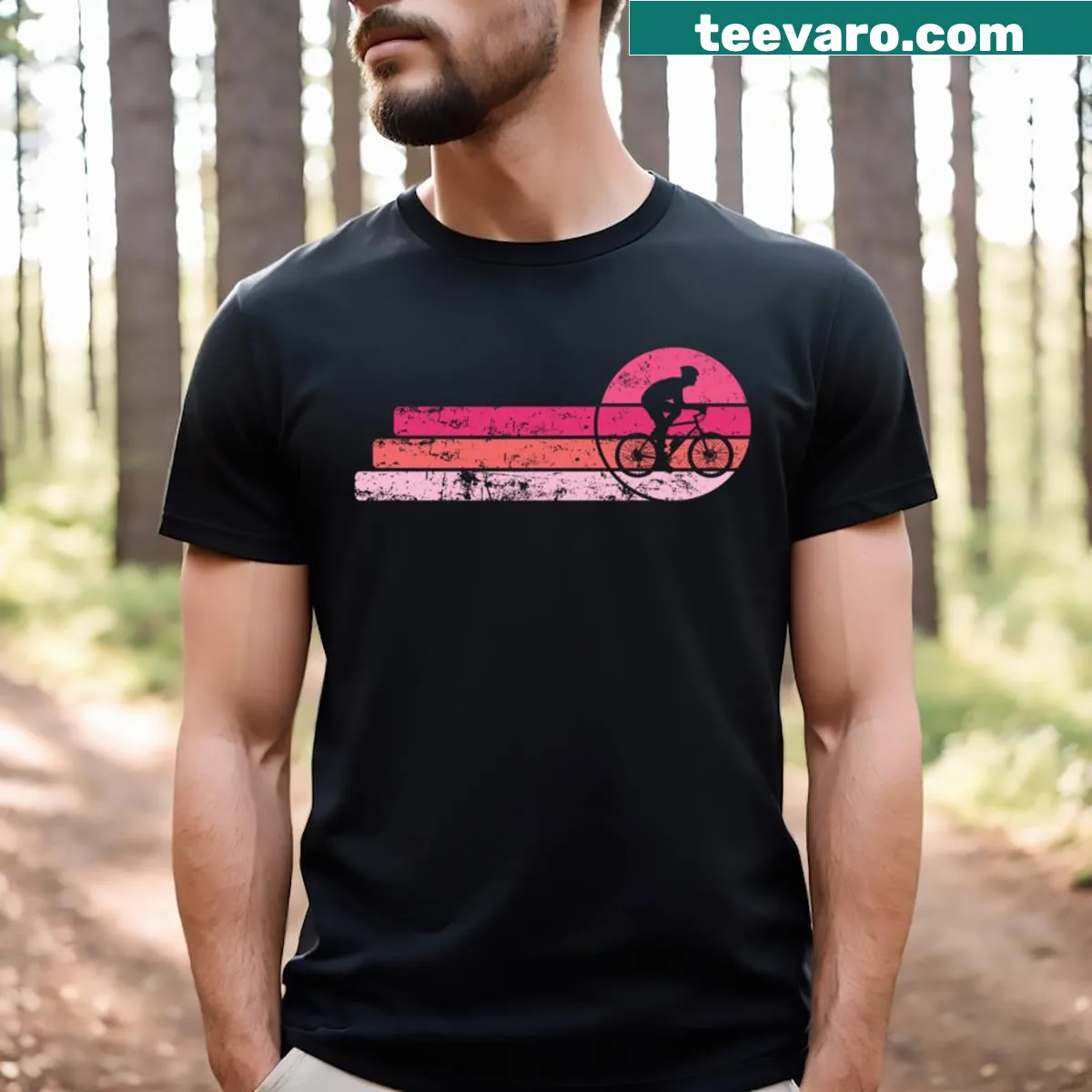 Typographic cycling fitness training T-shirt design — on a men's t-shirt