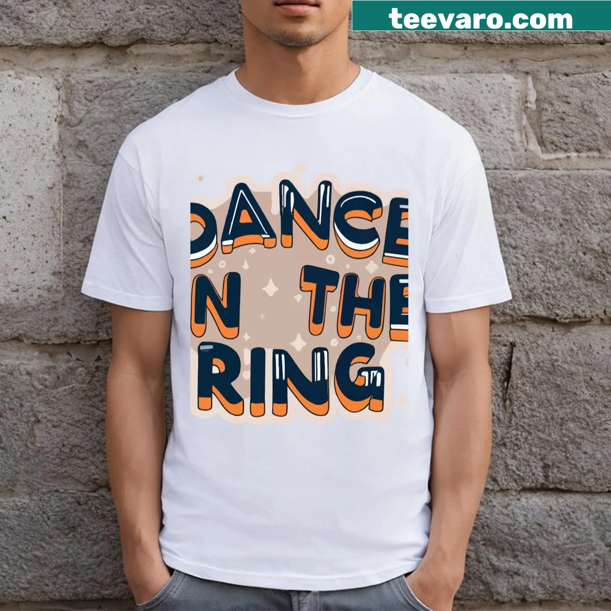 Boxing-themed T-shirt featuring footwork art — on a men's t-shirt
