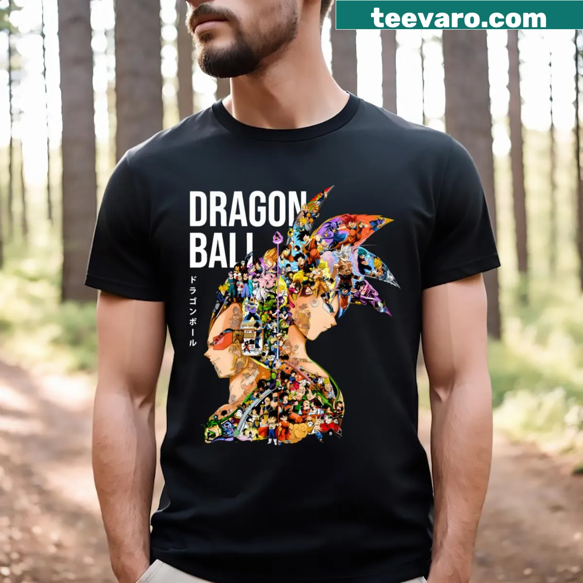 Illustrative design inspired by Dragon Ball by Akira Toriyama — on a men's t-shirt