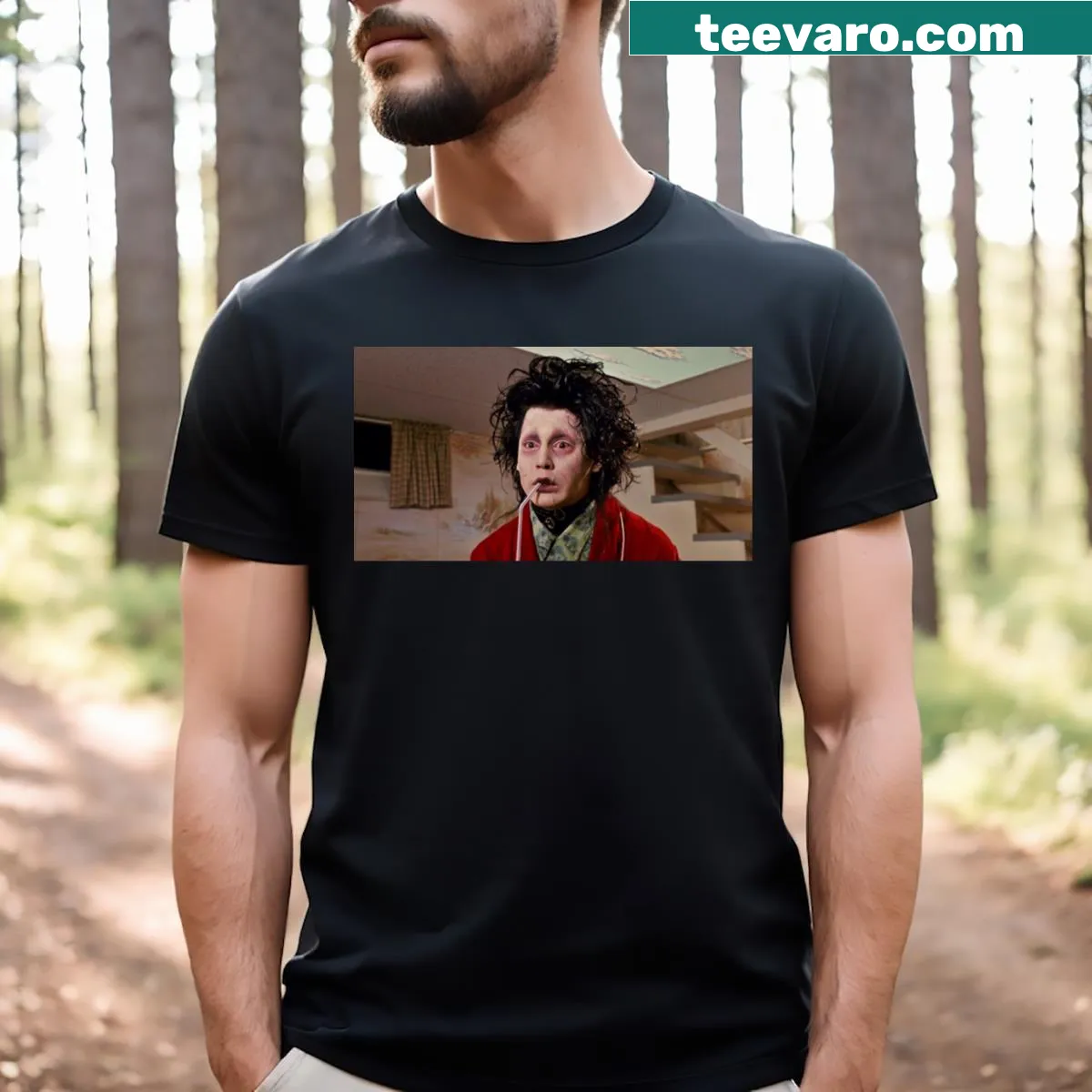 Minimalist typography design representing Edward — on a men's t-shirt