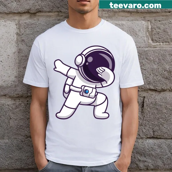 T-shirt featuring a funny astronaut graphic illustration
