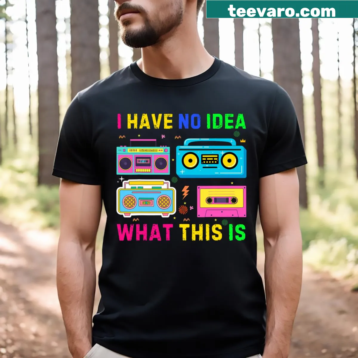 Nostalgic T-shirt with the phrase 'I Have No Idea What This Is' for retro style fans — on a men's t-shirt