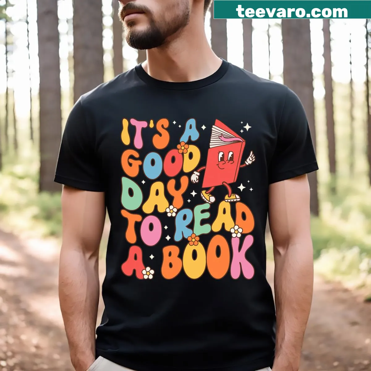 Kids t-shirt encouraging reading with a book-themed quote — on a men's t-shirt
