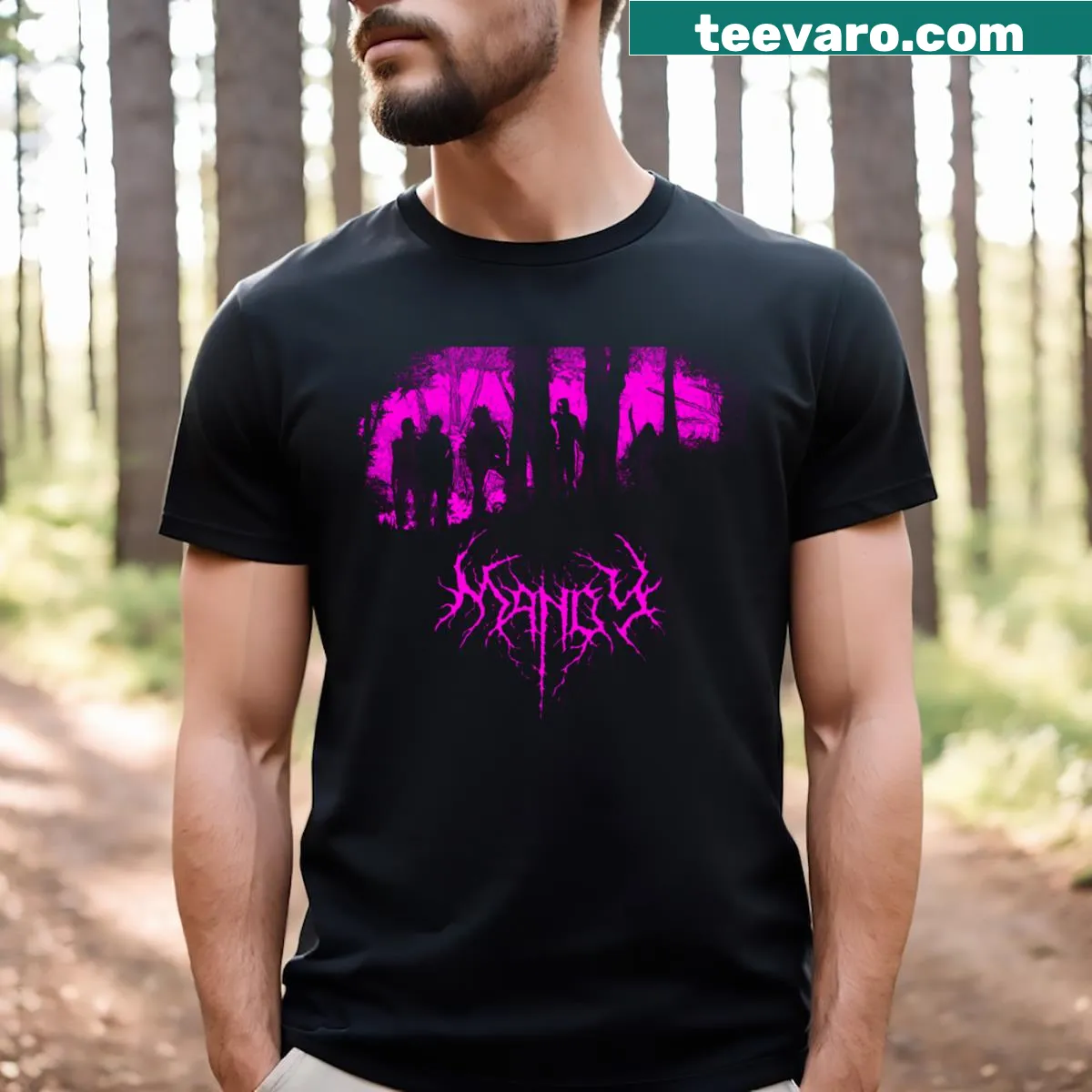 Artwork inspired by the movie Mandy on a t-shirt — on a men's t-shirt