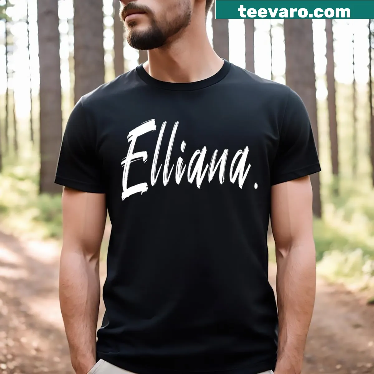 Cute typography t-shirt personalized for girls named Elliana. — on a men's t-shirt