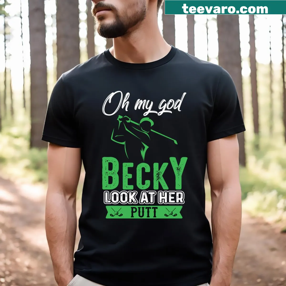 Funny T-shirt featuring a golf-themed humorous quote — on a men's t-shirt