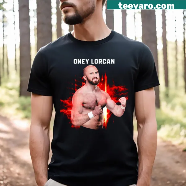 Silhouette T-shirt featuring Oney Lorcan's wrestling persona