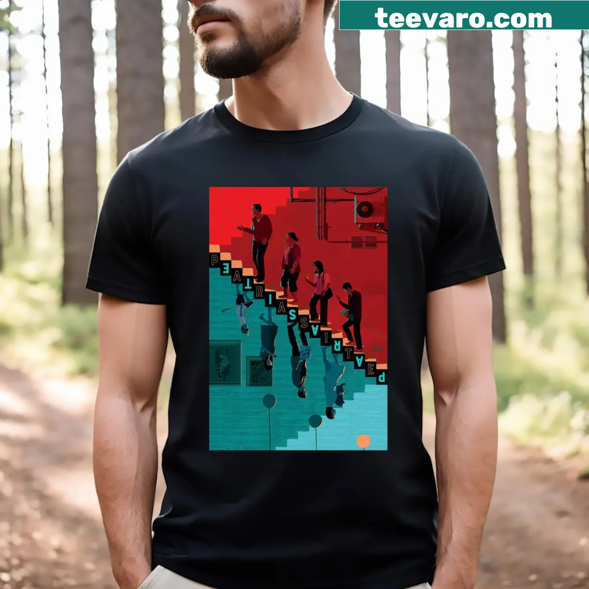Parasite film poster graphic T-shirt for movie fans — on a men's t-shirt