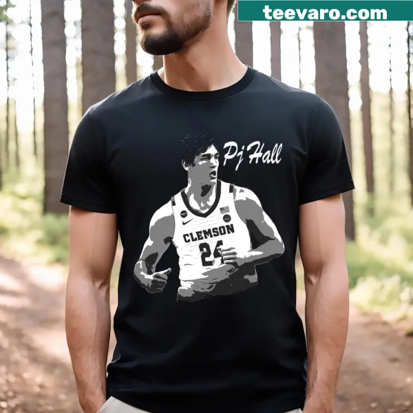 T-shirt celebrating athlete PJ Hall with bold graphic.